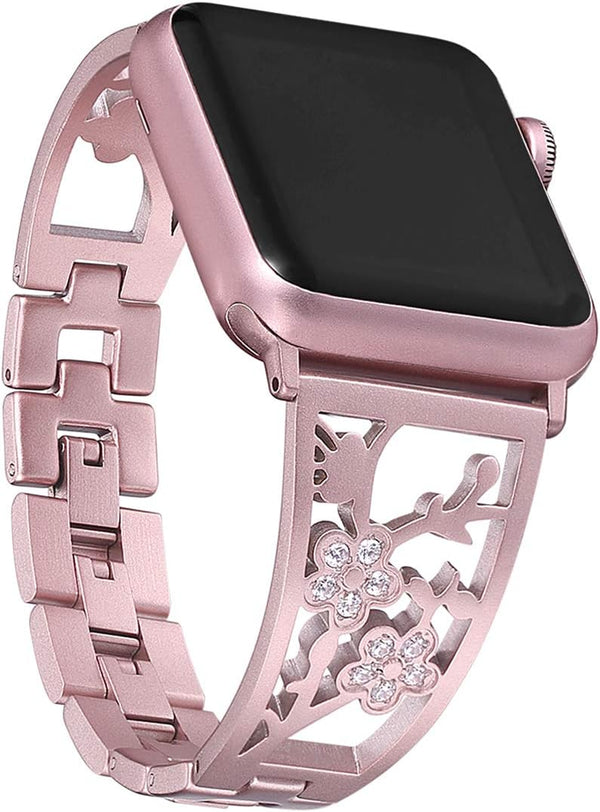Bling Bracelets Compatible with Apple Watch Band - 46mm/45mm/44mm/42mm Stainless Steel Dressy Jewelry
