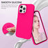 GUAGUA Compatible iPhone 13 Pro Max Case, 6.7 Inch Liquid Silicone Soft Gel Cover, Shockproof, Hot Pink