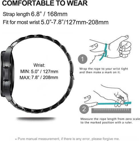 Bands for Samsung Galaxy Watch 4 Classic (46mm), 20mm Luxury Rhinestone Metal Bracelet with Bezel Ring