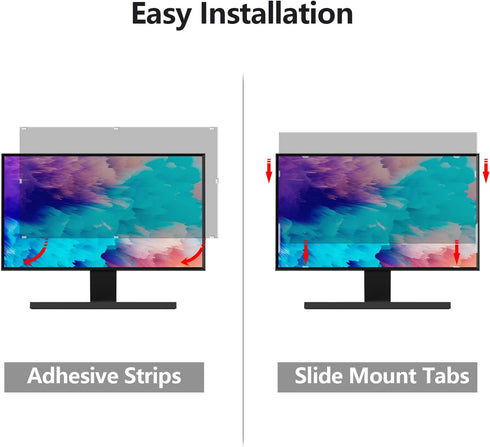 24 Inch 16:9 (24" 16:9 1 Pack) Computer Privacy Screen Protector with Hp Dell Acer Asus Samsung LG and More, Removable