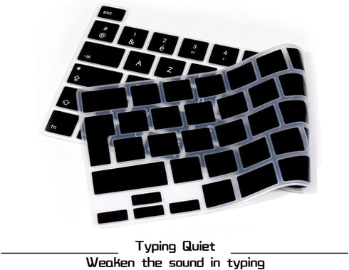 HRH French Language AZERTY Silicone Keyboard Cover Protector for MacBook Pro 13" 2020 and 16" 2019