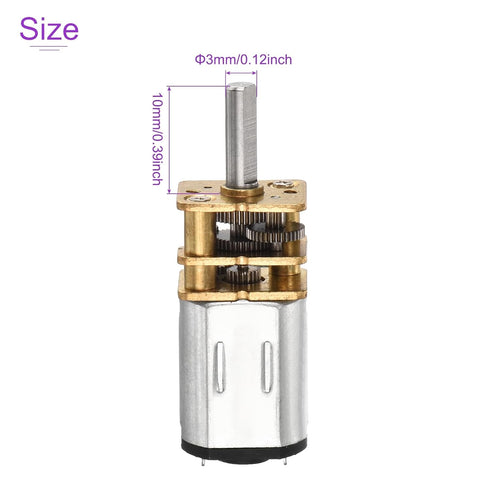 3pcs 3V 200RPM 1.7 10mm DMiotech Rated Torque Output Shaft Length Micro DC Speed Reduction Motor Mini Metal Gearbox