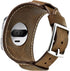 Compatible with Fitbit Versa 2 Bands, Genuine Leather Cuff Bracelet Replacement Strap for Men Women (Coffee)