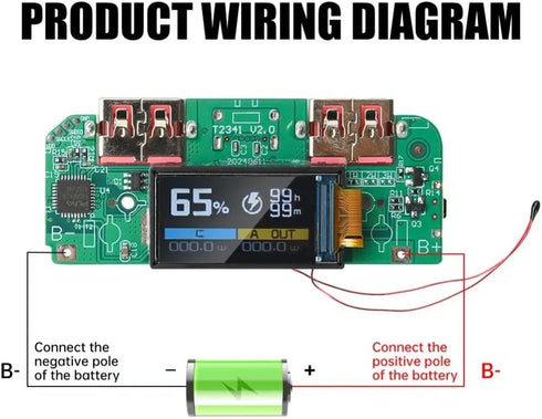 Generic 22.5W USB Fast Charging Step-Down Converter Power Bank Module with PD QC FCP VOOC Protocols Type-C and Dual USB