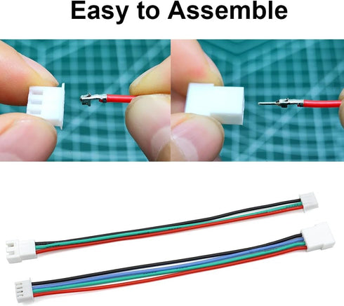 XH 2.54mm Connector Kit - JST XH Compatible 2.5mm Pitch Male Female Sockets, Plugs, and 22AWG Pre-Crimped Cables