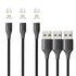 NetDot Gen10 2in1 Magnetic Charging Cable, Fast Charging & Data Transfer for USB C & Micro USB Android (3.3ft, 3 Pack,
