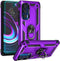 Androgate Motorola Moto Edge 2021 Case, Military-Grade Metal Ring Kickstand, 15ft Drop Tested Shockproof Cover, Purple