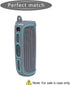 LTGEM Silicone Carrying Travel Case for JBL FLIP 5 Waterproof Portable Speaker with Extra Carabiner - Gray