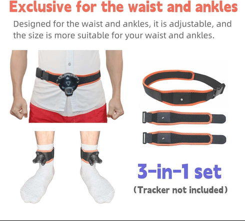 VR Tracker Straps 3 in 1 for Vive Ultimate Tracker, Full Body Tracking Belt for VR Chat, Dance Dash, New Model 2024