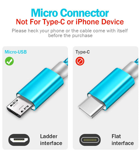 2pack 3.5ft Micro USB Cable Android Fast Charger Power Cord for Samsung S7/S6, Note 5/4, Galaxy J7 J3, Tablet Tab 3 4 S2 A 10.1 9.7 8.0 7.0 S 10.5 E 9.6 Pro Kids Lite Nook, Kindle Tablets Fire Hd Hdx
