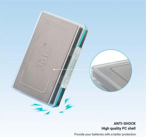 JJC Water-Resistant AA Battery Case, PC Shell Shockproof Organizer for 8 x AA / 14500 Batteries