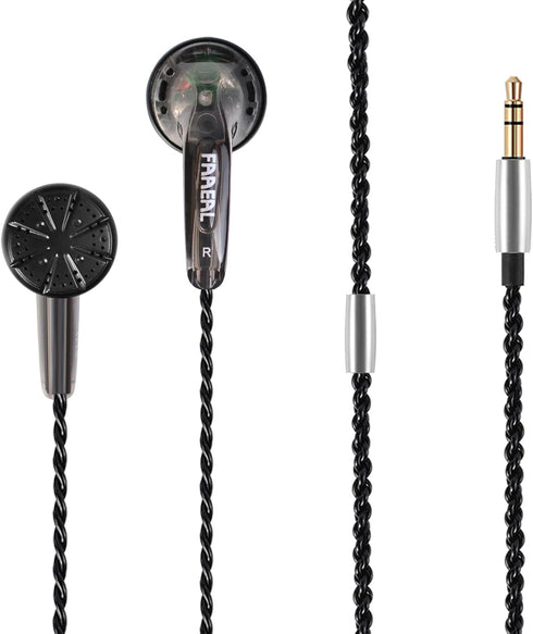 Wired Earphone Snow-Lotus 1.0 in Ear Earphones, 64 Ohm Clear Detailed Balanced Sound Flat Head Earbuds, 3.5mm Wired