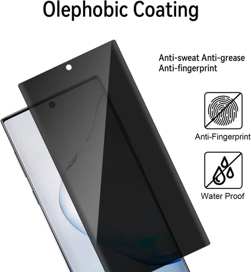 2 Pack Anti-Spy Tempered Glass Privacy Screen Protector for Samsung Galaxy Note10 Plus 5G, 9H Hardness, Case Friendly.
