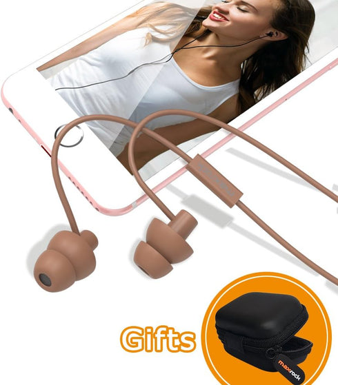 Shopify SEO: Coffee Sleeping Headphones - In-Ear Noise Cancelling Earplugs with Mic for Side Sleepers, Insomnia &