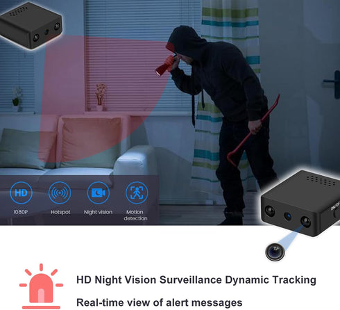 Wireless Mini Hidden Camera with Audio and Video, HD 1080P Security Camera with Night Vision and Motion Detection