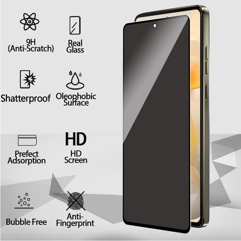 2 Pack Privacy Screen Protector for Motorola G Stylus 2024, Anti-Spy Tempered Glass Film, Full Coverage, Camera Lens