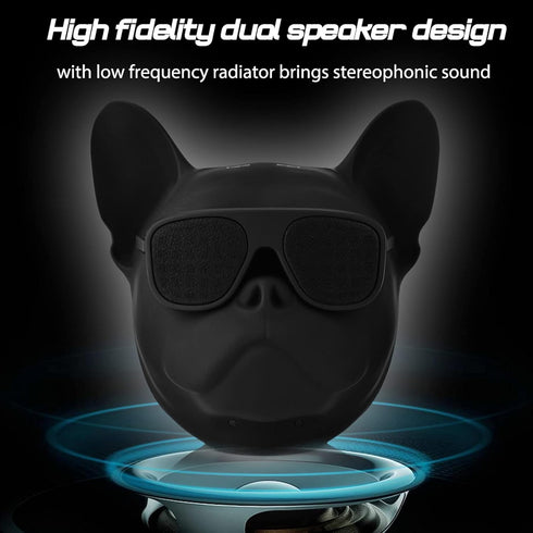 Tbest Portable French Bulldog Speaker, Dog Shaped Stereo Sound Music Player Bluetooth Speaker