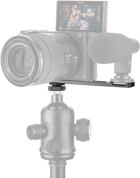 ChromLives 1/4'' A6400 6300 6500 6000 4 Cold Shoe Bracket Extension Bar, Hot Shoe Extension, Microphone Mount