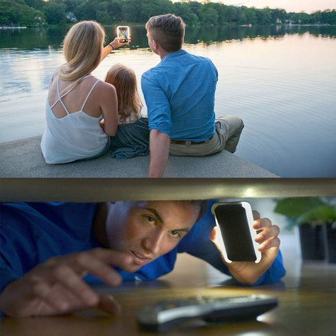 Front and Back Selfie Light Up Case for iPhone 12 Pro Max, Rechargeable LED Flash Lighting for Live Stream/Makeup/TikTok