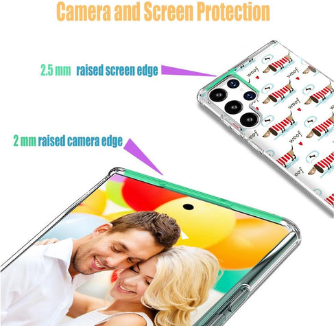 ARTIOSIT Thin Slim Soft TPU Clear Case for Galaxy S22 Ultra, Cute Cartoon Animal Design