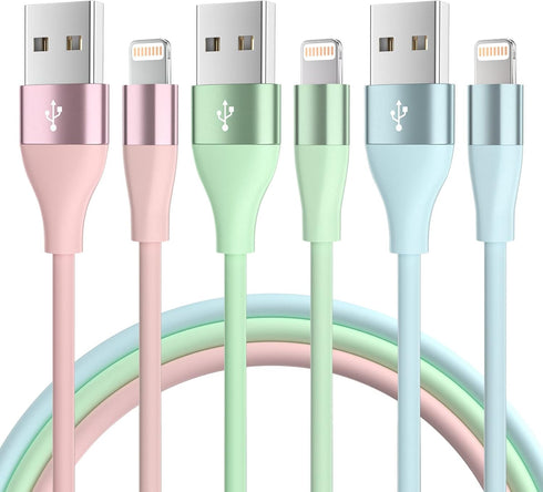 MenoSupp 3-Pack 10FT iPhone Charger - Apple MFi Certified Fast Charging Lightning Cable for iPhone 13, 12, 11 Pro Max &