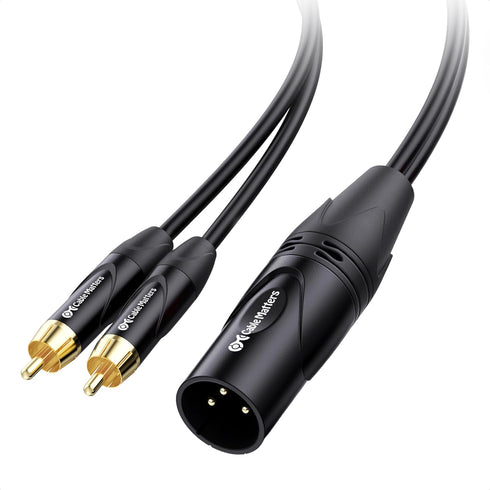 Cable Matters Dual RCA to XLR Stereo Audio Splitter Cable - 10 ft / 3m in Black