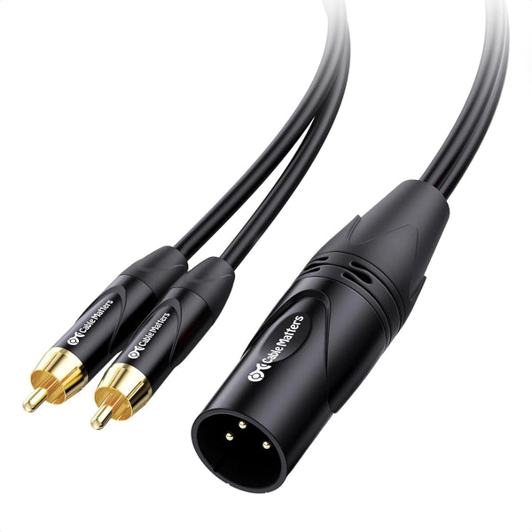 Cable Matters Dual RCA to XLR Stereo Audio Splitter Cable - 10 ft / 3m in Black