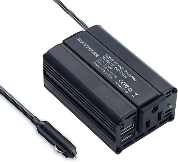 MOVFFGGRM 150W Power Inverter 12V DC to 110V AC Car Plug Adapter Outlet