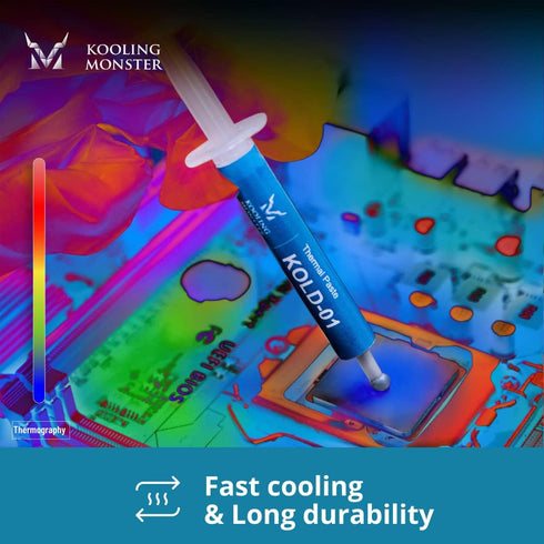 KOLD-01 High Performance Silicone Thermal Paste, Designed for Easy Spreading, Includes Gloves & Cleaning Wipes