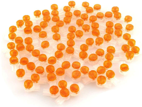 UY2 Gel Connector, 100PCS Waterproof Orange Clear Twin Blade 2 Wire Gel Filled Crimp Connector