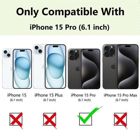 Fiyart Love Heart Plating Clear Case for iPhone 15 Pro, Compatible with MagSafe, Gold