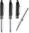 PATIKIL 3 Pack Ballpoint Pen with Stylus Tip and LED Flashlight, 3 in 1 Metal Pen (Black Ink 1.0mm)