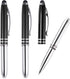 PATIKIL 3 Pack Ballpoint Pen with Stylus Tip and LED Flashlight, 3 in 1 Metal Pen (Black Ink 1.0mm)