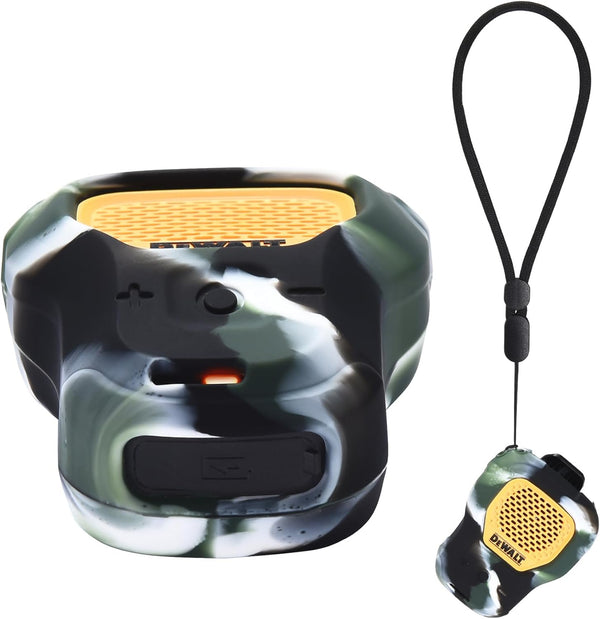 Protective Cover for DEWALT Wearable Bluetooth Speaker, Portable Silicone Water-Resistant Carrying Case with Lanyard