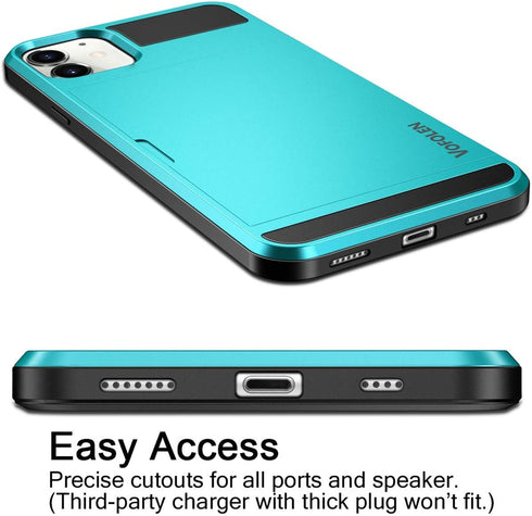 Vofolen Compatible with iPhone 12 Mini Case, Wallet Cover with Credit Card Holder, Anti-Scratch Dual Layer Shell