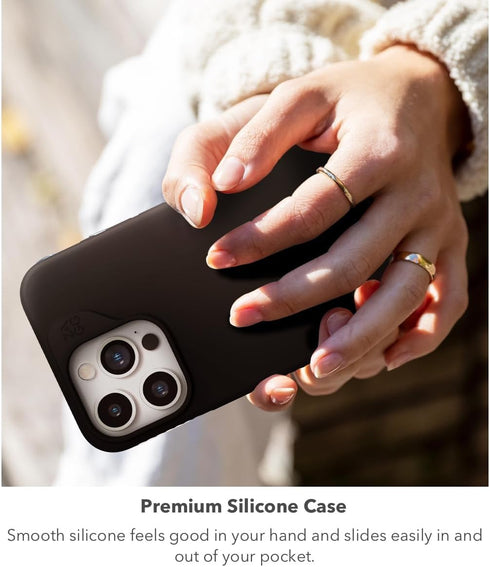 ZAGG Manhattan Snap Case for iPhone 15 Pro Max, Premium Silicone, Durable Graphene Material, Sage Green