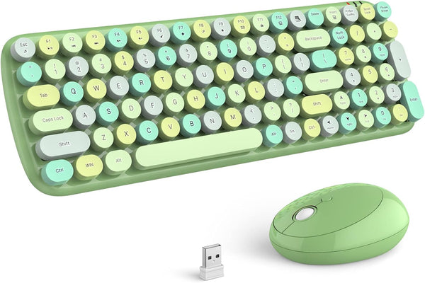 MOFII Wireless Keyboard and Mouse, Ergonomic Full Size Typewriter Keyboard and Mouse Combo