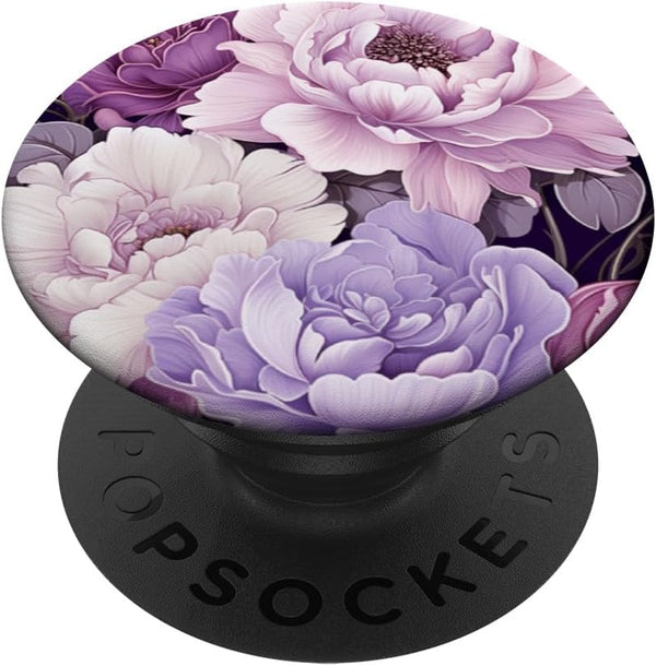 Elegant Blush Pink & Purple Vintage Floral Rose & Peony PopSockets Standard PopGrip