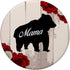 Mama Bear Silhouette Flower Vintage Animal Mom PopSockets Swappable PopGrip