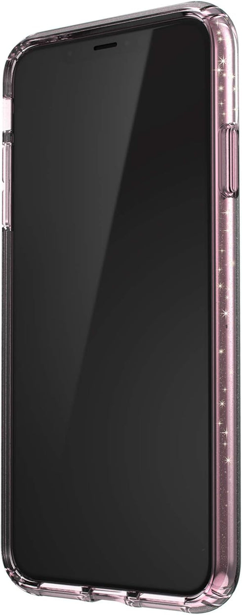 Speck Products Compatible Phone Case for Apple iPhone Xs Max, Presidio Clear + Glitter Case, Bella Pink with Gold