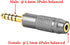 Geekria 4.4mm Balanced Male to 2.5mm Balanced Female Headphones Plug Adapter, Aluminum Alloy, Gold Plated