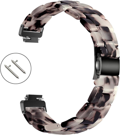 Wongeto Compatible with Fitbit Inspire 2 & Inspire/Inspire HR Bands for Women, Resin Wristband Strap (Flower Grey)