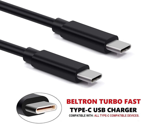BELTRON Turbo 45W Type-C USB Wall Charger 5V/3A with Built-in Cable, Compatible with iPhone 15, Galaxy S24, Z Flip5 &