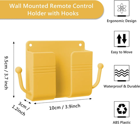3 Pcs Wall Mount Phone Holder, Phone Stand for Bed, Wall Mounted Shower Phone Holder with Hooks, Self-Adhesive