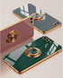 aowner Ring Holder Case for iPhone SE 3/SE 2/iPhone 8/7, Shiny Plating Rose Gold Edge with 360 Degree Rotation