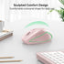 TECKNET Wireless Mouse, 2.4G USB Computer Mouse with 6-Level Adjustable 4800 DPI, Ergonomic Grips, Pink