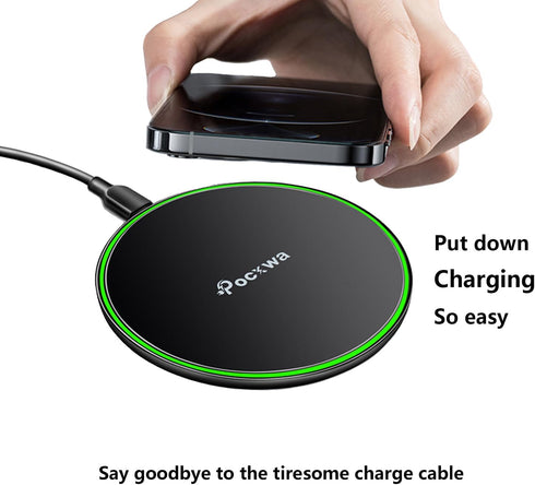 Wireless Charger for Samsung Galaxy S24 Ultra S23 S22 S21 FE, iPhone 15 Pro Max 14 Plus 13 Mini Fast Charging Pad