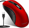 memzuoix Wired Mouse - Pomegranate Red USB Computer Mouse, 1200 DPI, Ergonomic Design, 5 Buttons, 5FT Cord