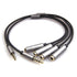 REXUS Grey 3.5mm Y Splitter Stereo Audio Cable, 4-Pole Male to 2 Female, Headphone Splitter Adapter
