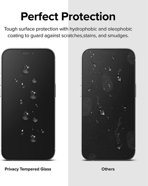 Ringke Privacy Glass Screen Protector for iPhone 14 Pro Max, Anti-spy Full-Coverage Tempered Glass